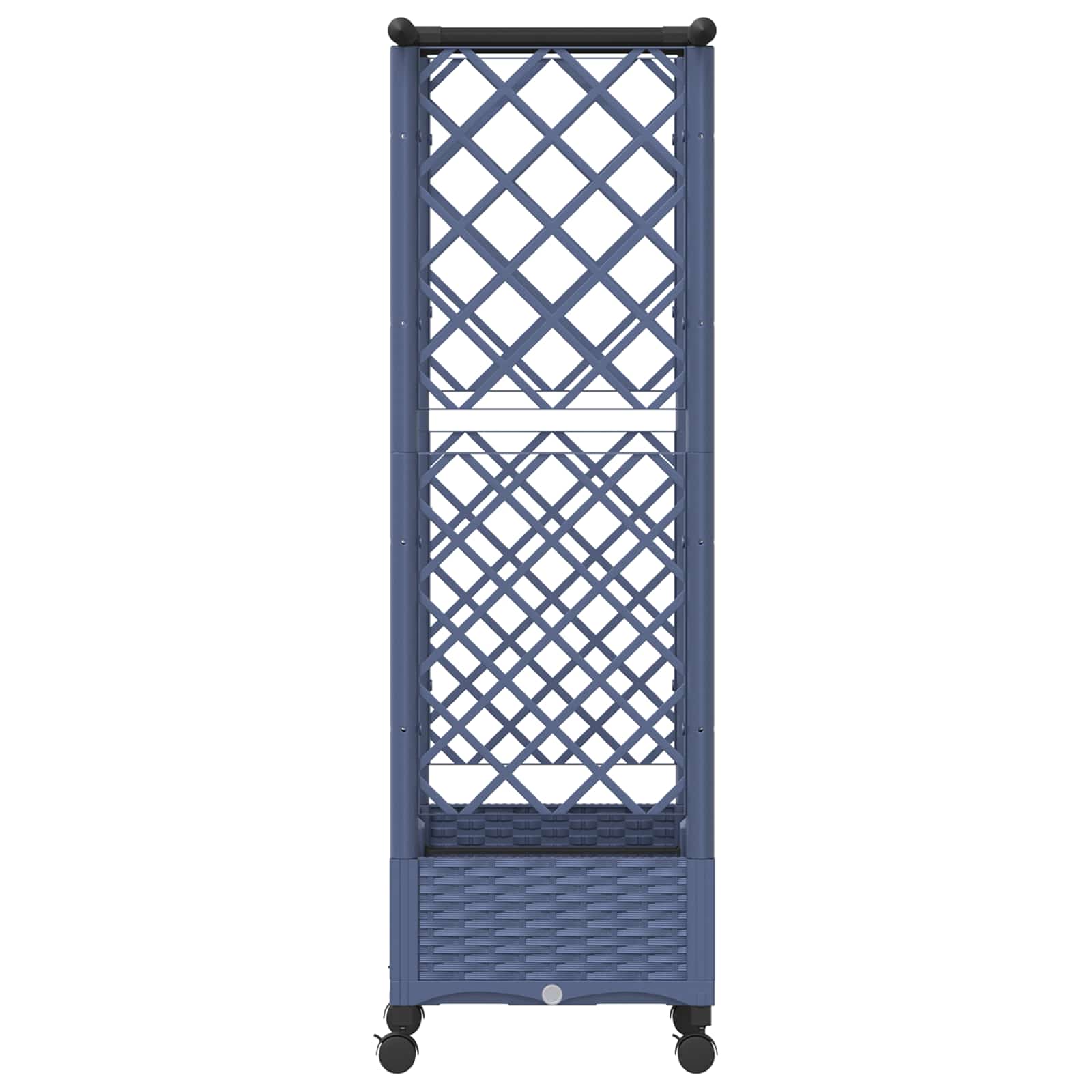 Verhoogd Bed met Trellis en Dak Grijs 122,5 x 40 x 127 cm PP image 5