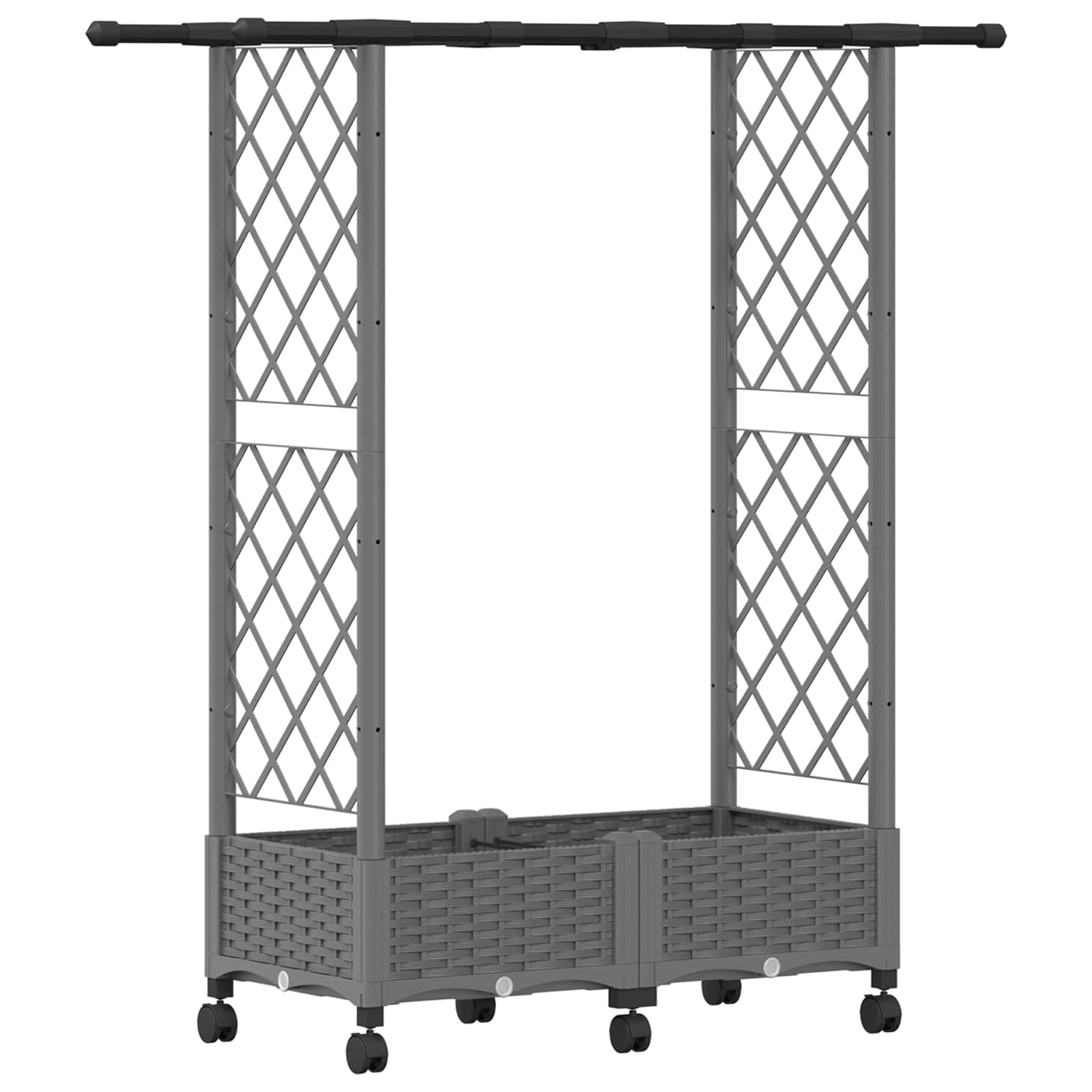 Verhoogd Bed met Trellis en Dak Lichtgrijs 122,5 x 40 x 127 cm image 2