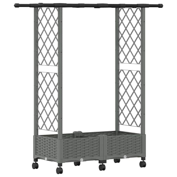 vidaXL T&otilde;stetud Padi Kase ja Katusega Helehall 122,5 x 40 x 127 cm PP