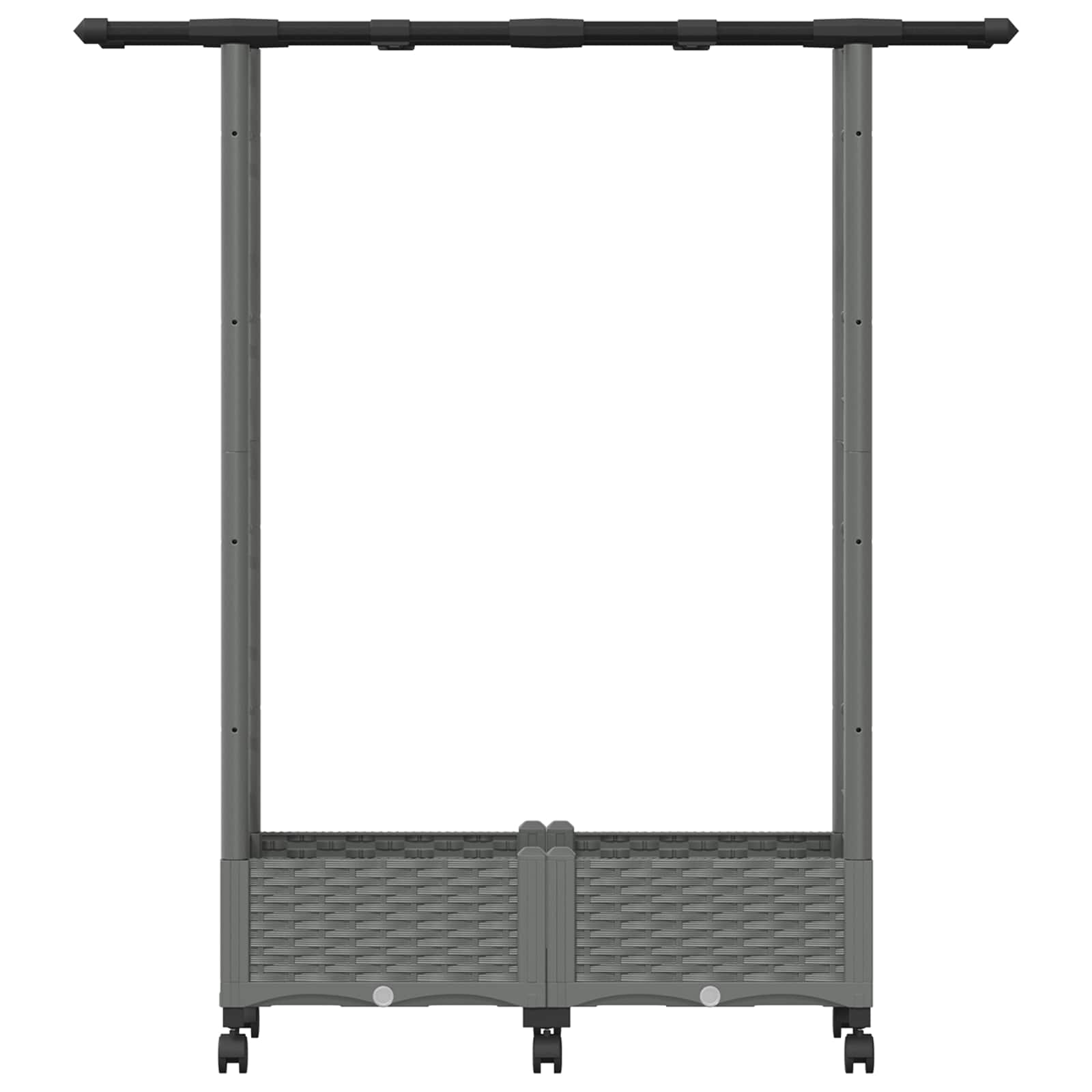 Verhoogd Bed met Trellis en Dak Lichtgrijs 122,5 x 40 x 127 cm image 4