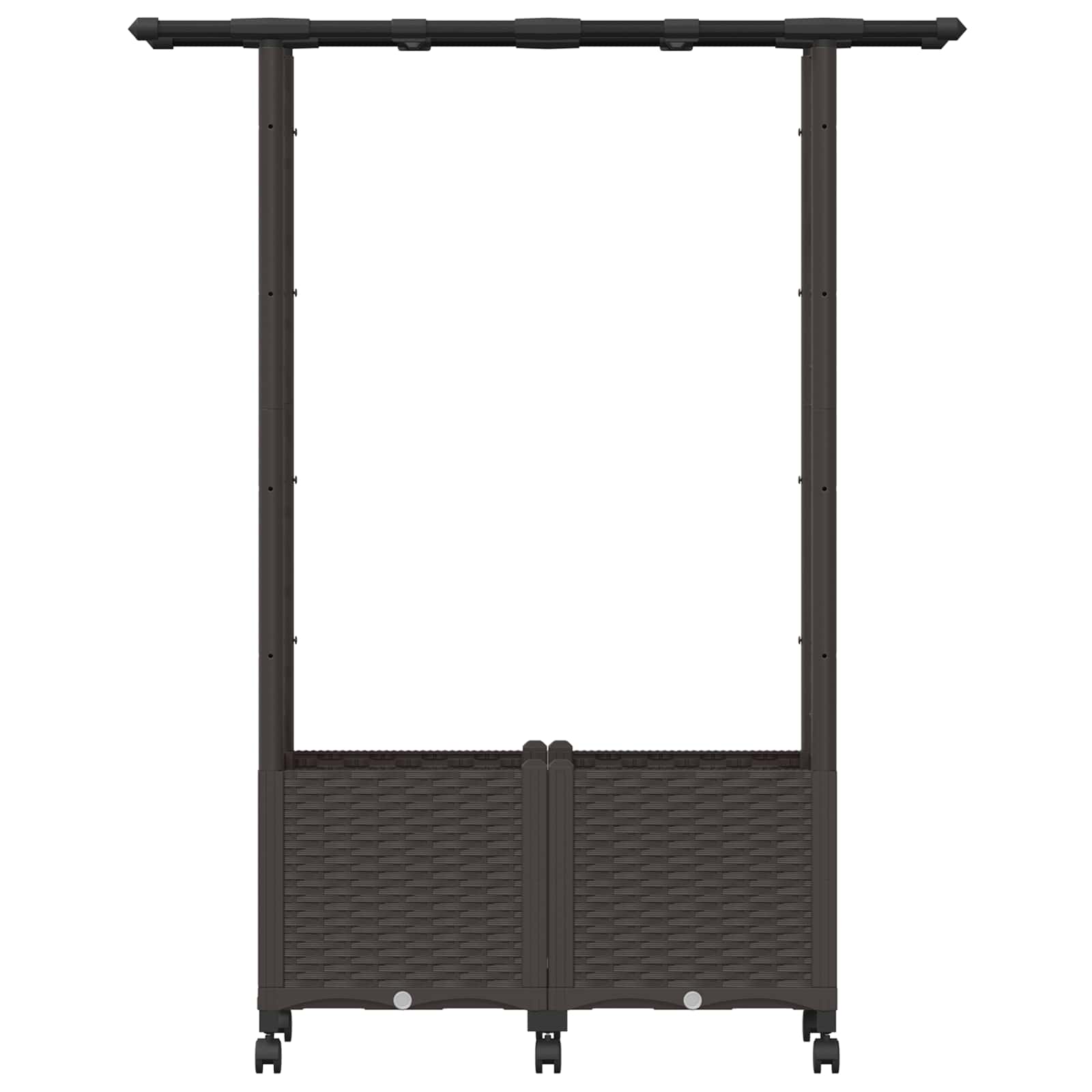 Verhoogd Bed met Trellis en Dak Bruin 124,5 x 40 x 142 cm PP image 4
