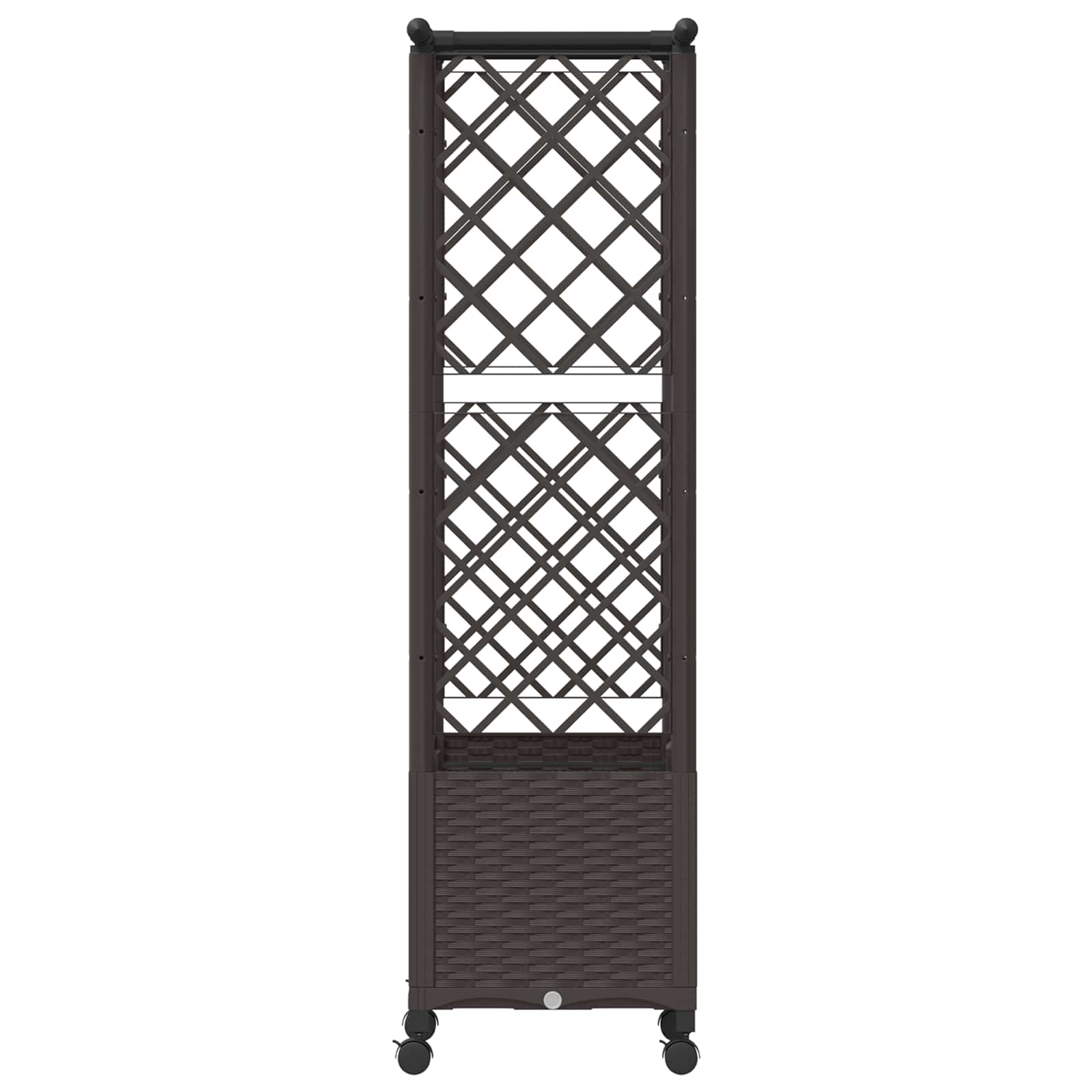 Verhoogd Bed met Trellis en Dak Bruin 124,5 x 40 x 142 cm PP image 5