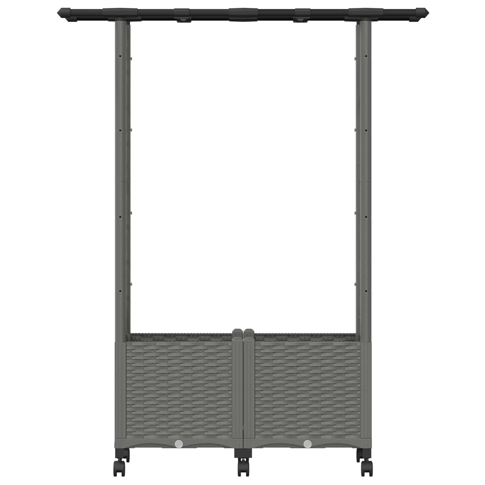 Verhoogd Bed met Trellis en Dak Lichtgrijs 124,5 x 40 x 142 cm image 4