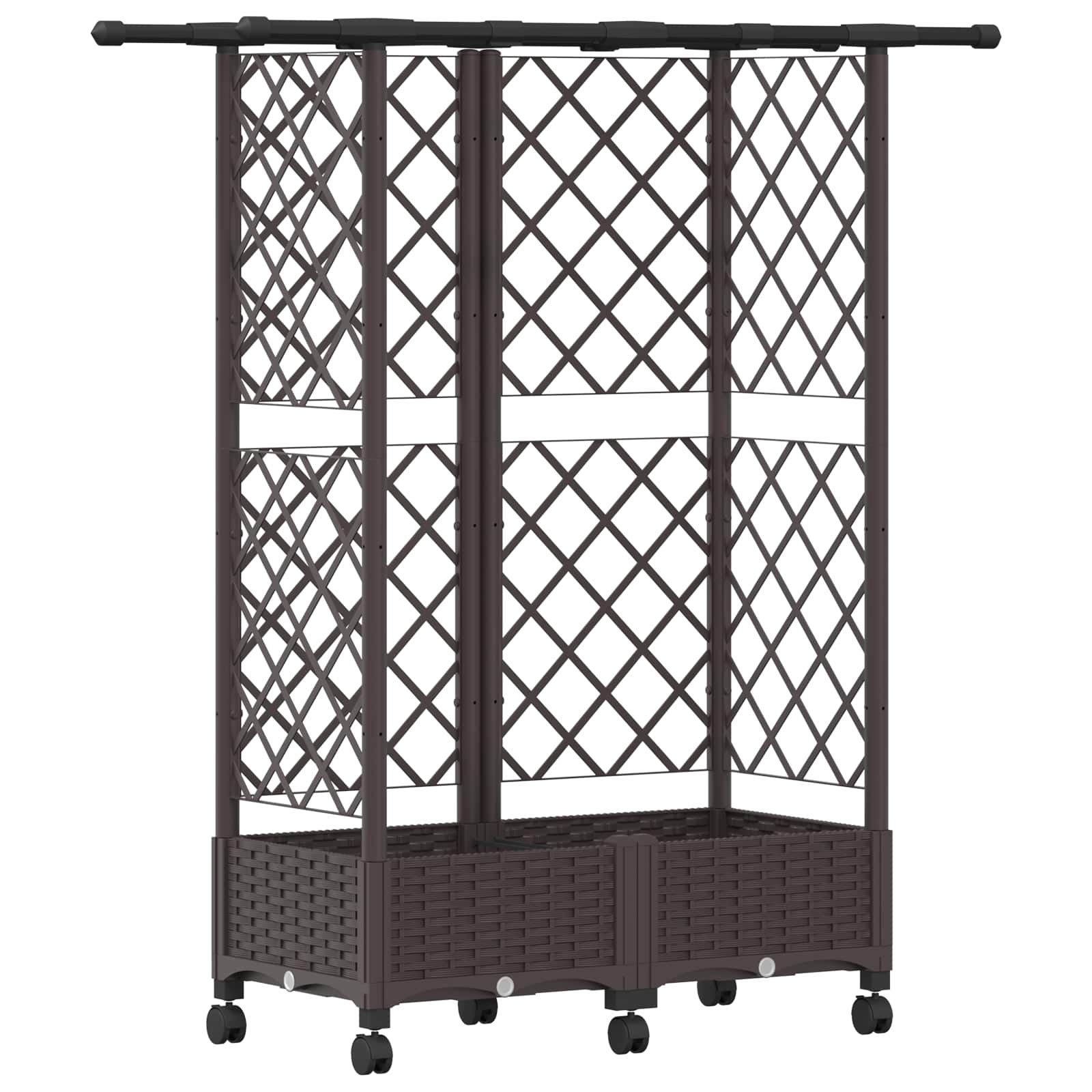 Verhoogd Bed met Trellis en Dak Bruin 124 x 40 x 127 cm PP image 2