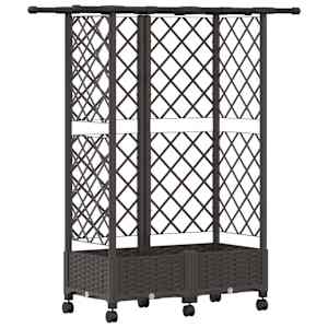 vidaXL T&otilde;stetud Padi Kase ja Katusega Pruun 124 x 40 x 127 cm PP