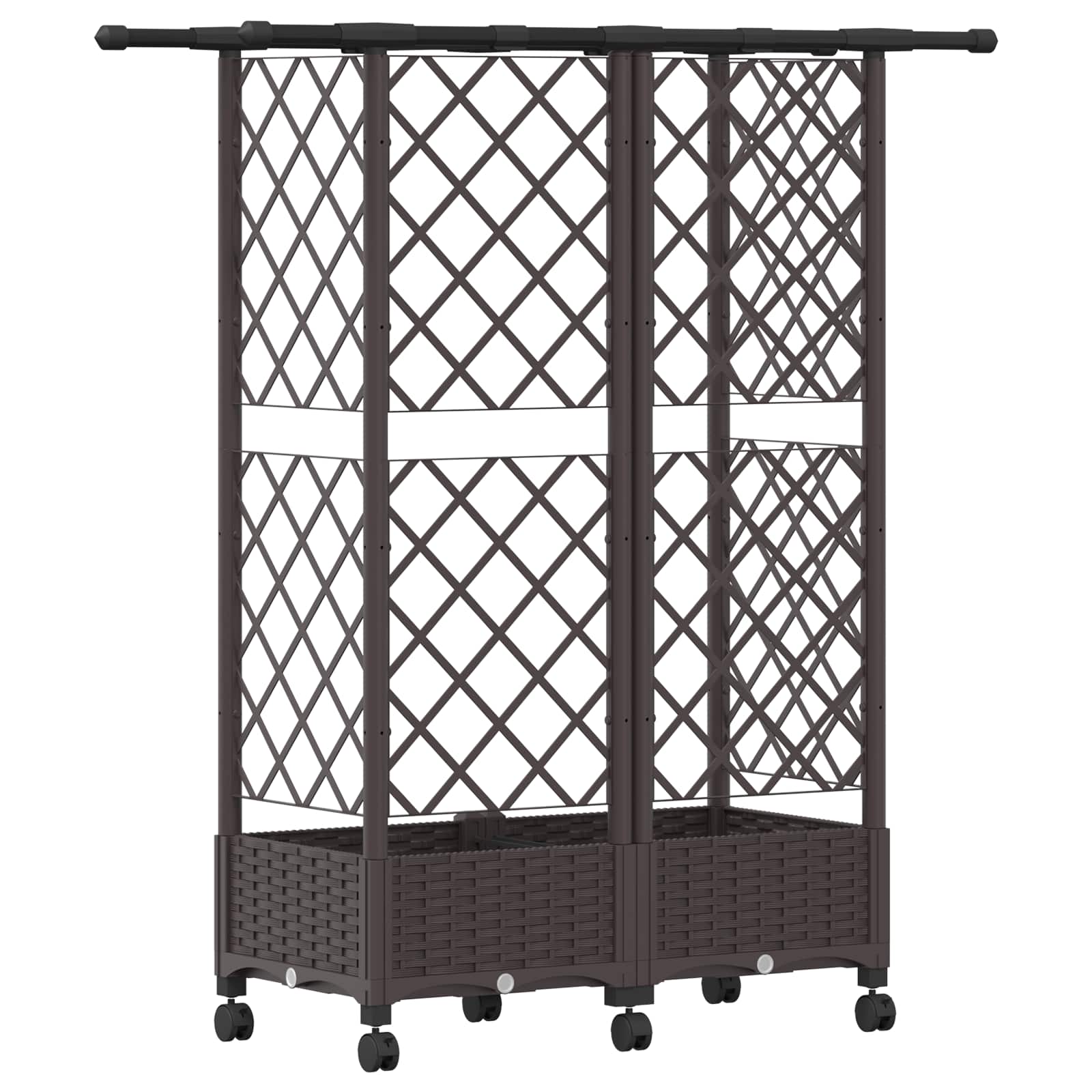 Verhoogd Bed met Trellis en Dak Bruin 124 x 40 x 127 cm PP image 5