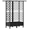 vidaXL T&otilde;stetud Padi Kase ja Katusega Must 124 x 40 x 127 cm PP
