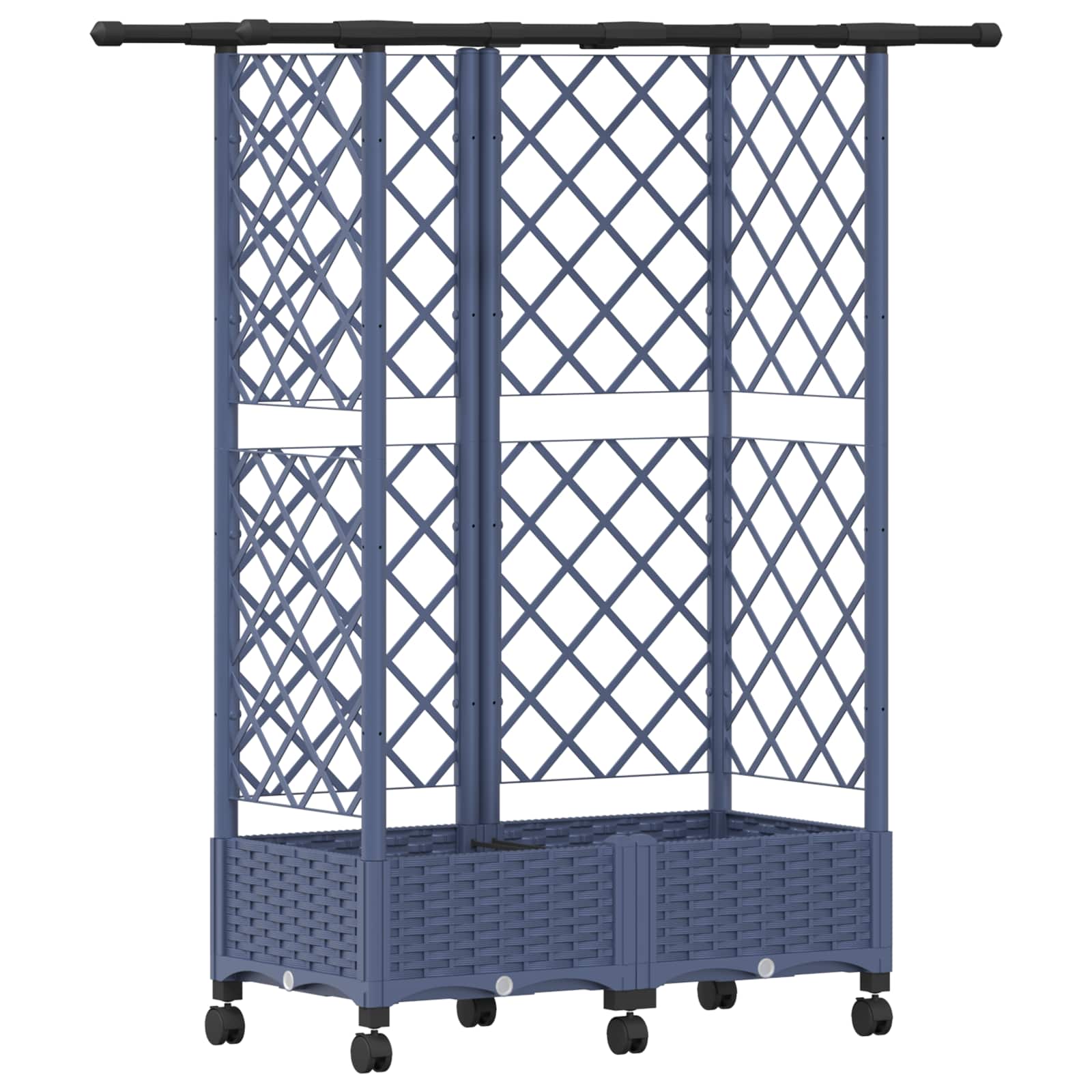 Verhoogd Bed met Trellis en Dak Grijs 124 x 40 x 127 cm PP image 2