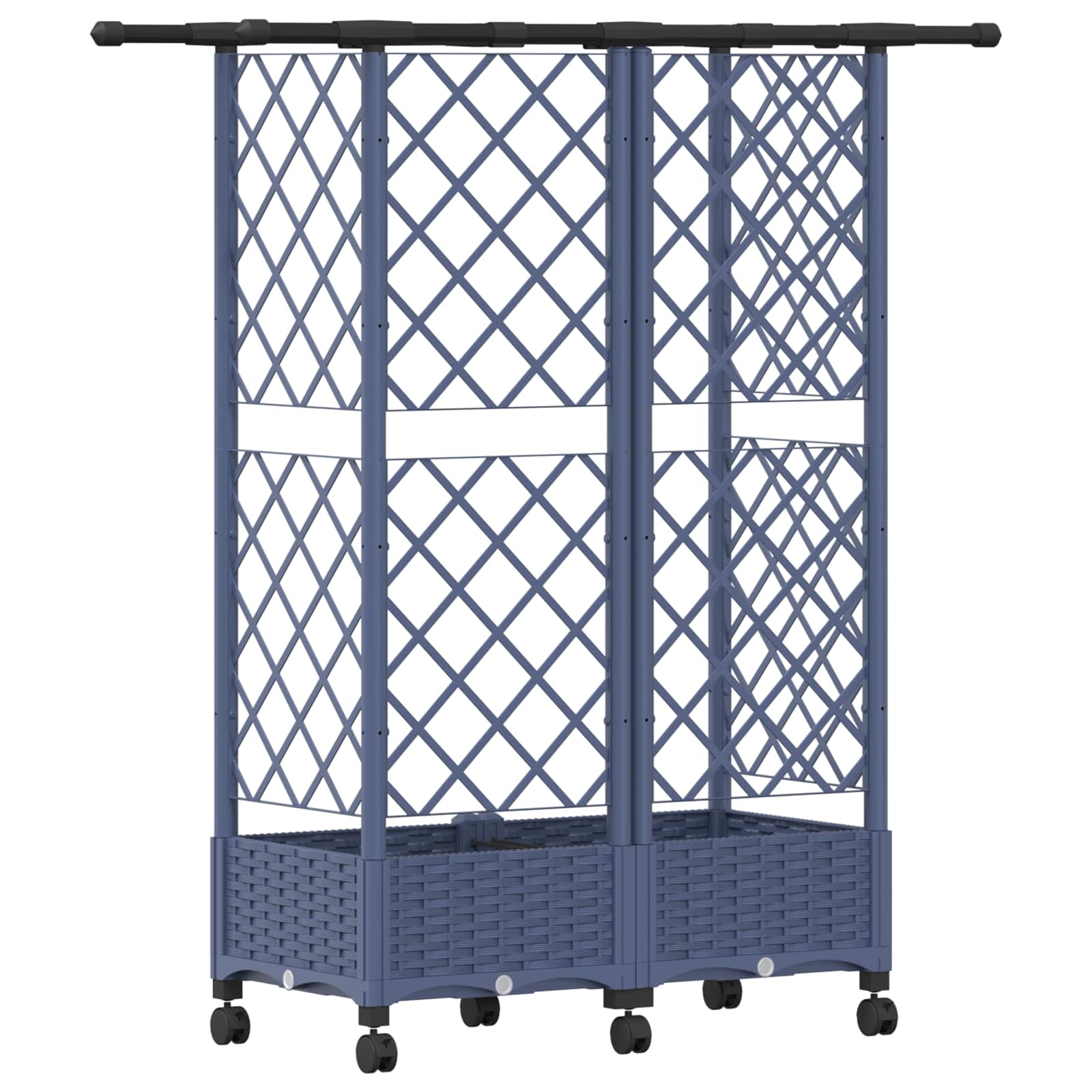 Verhoogd Bed met Trellis en Dak Grijs 124 x 40 x 127 cm PP image 5