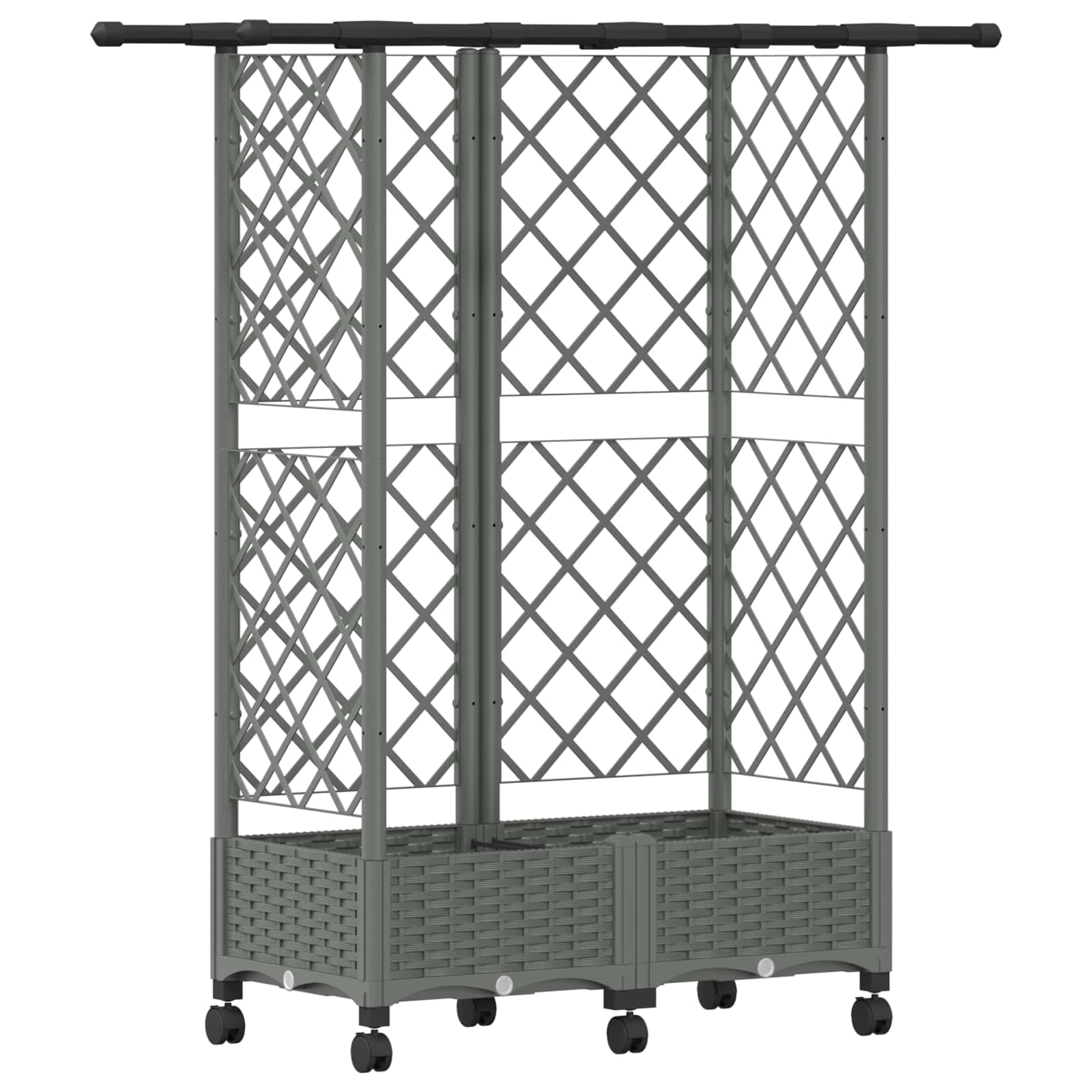 Verhoogd Bed met Trellis en Dak Lichtgrijs 124 x 40 x 127 cm PP image 2