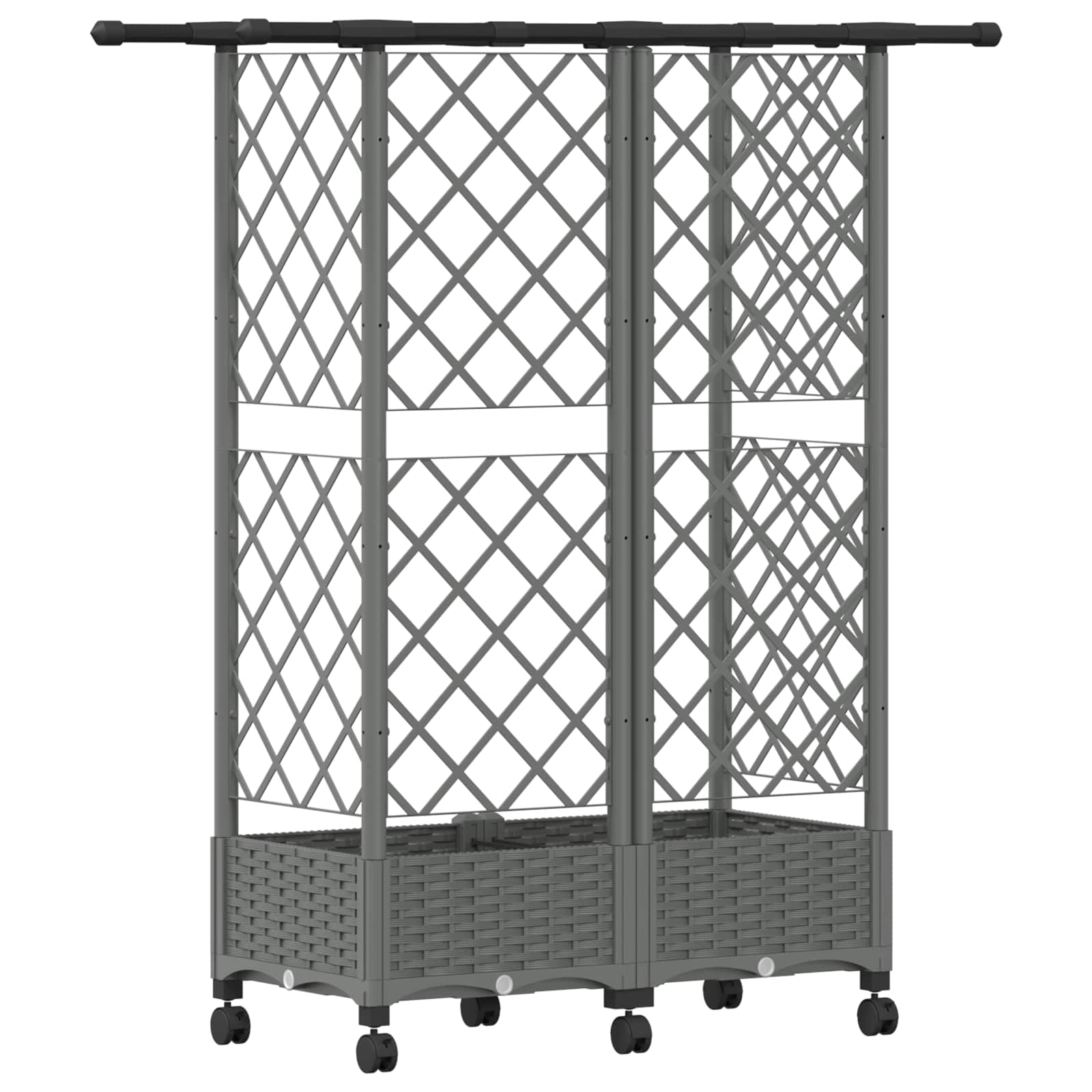 Verhoogd Bed met Trellis en Dak Lichtgrijs 124 x 40 x 127 cm PP image 5