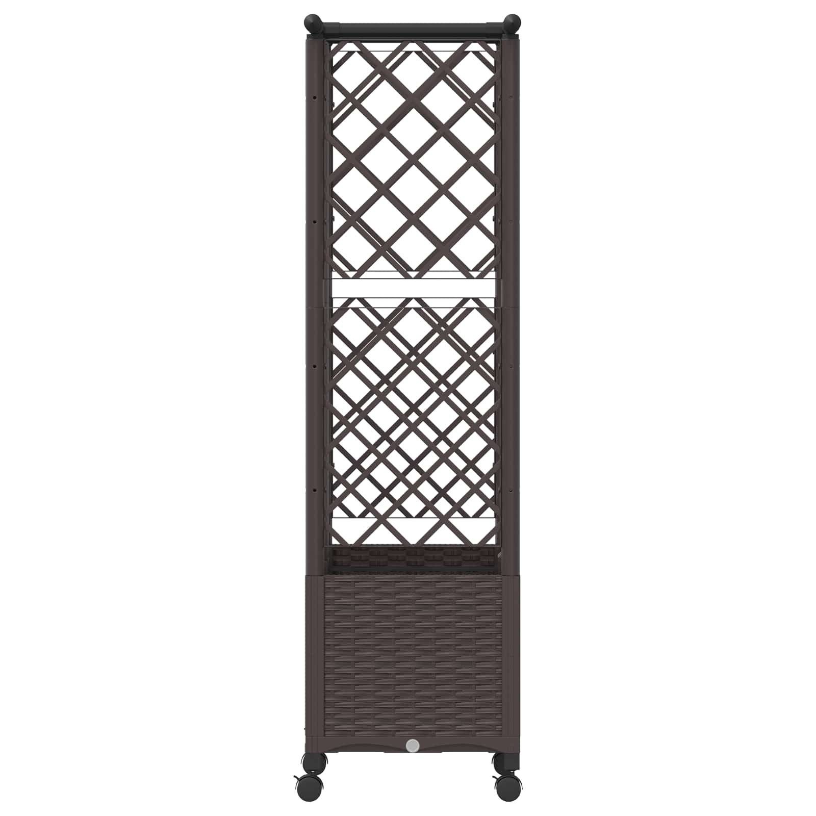Verhoogd Bed met Trellis en Dak Bruin 124 x 40 x 142 cm PP image 4