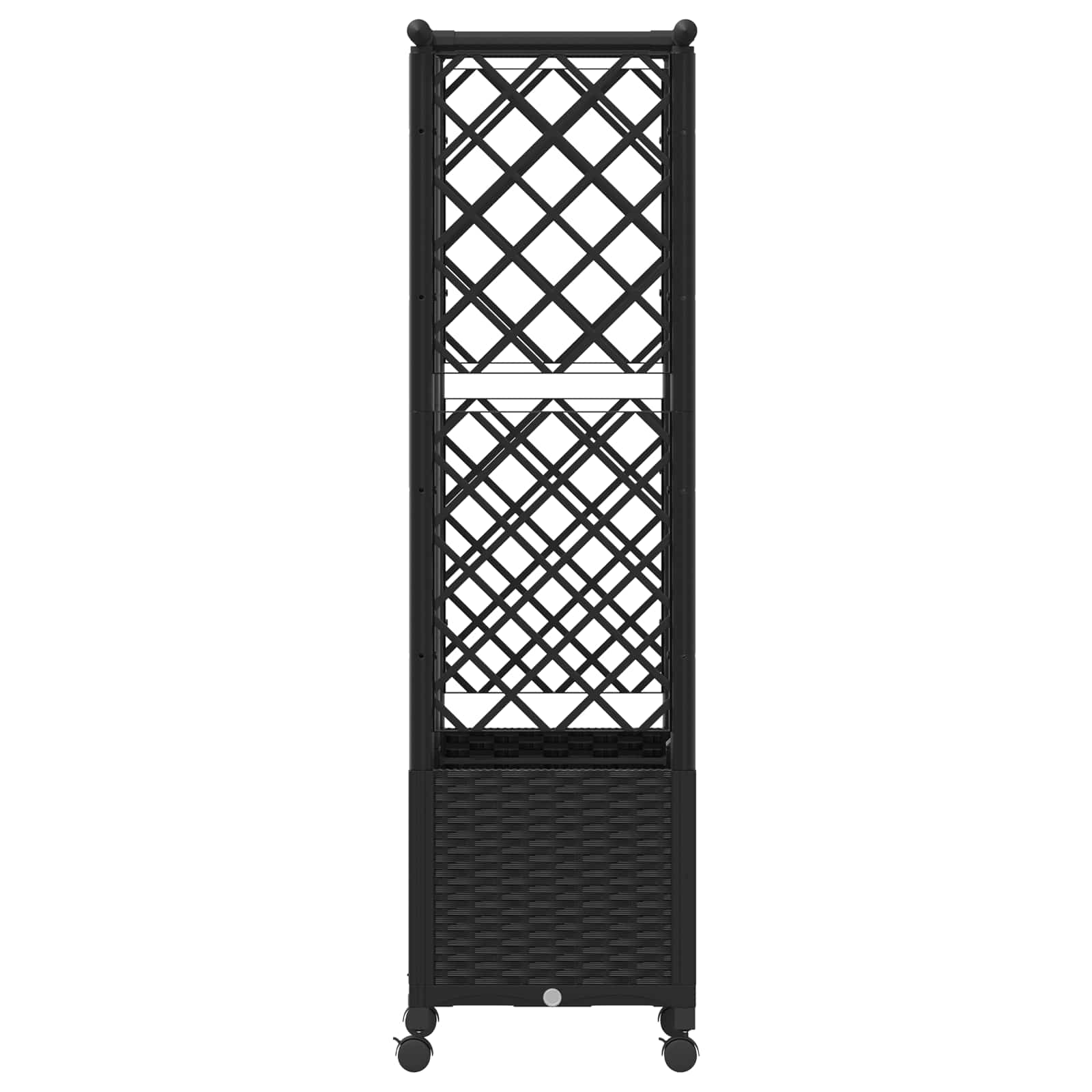 Verhoogd Bed met Trellis en Dak Zwart 124 x 40 x 142 cm PP image 4
