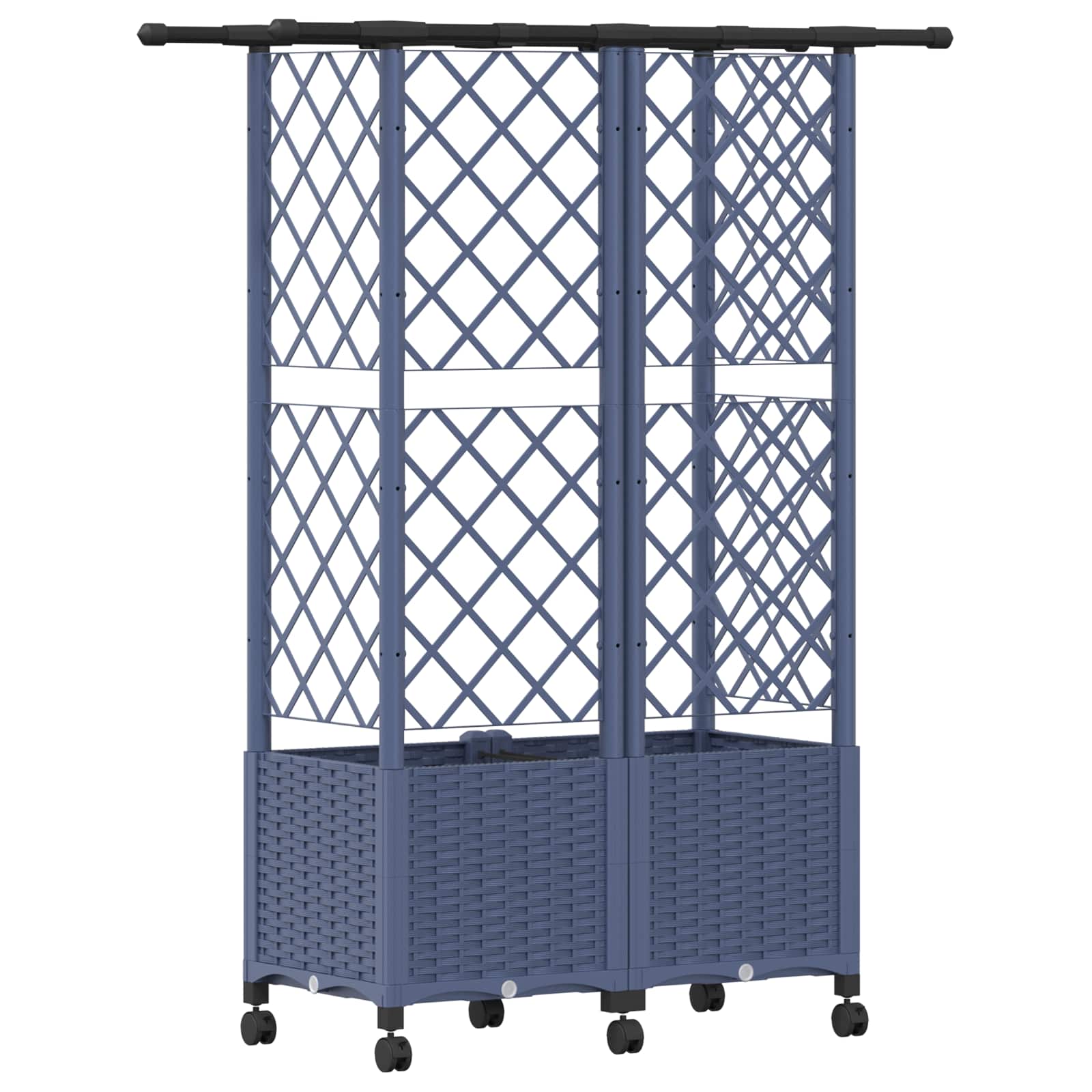 Verhoogd Bed met Trellis en Dak Grijs 124 x 40 x 142 cm PP image 5