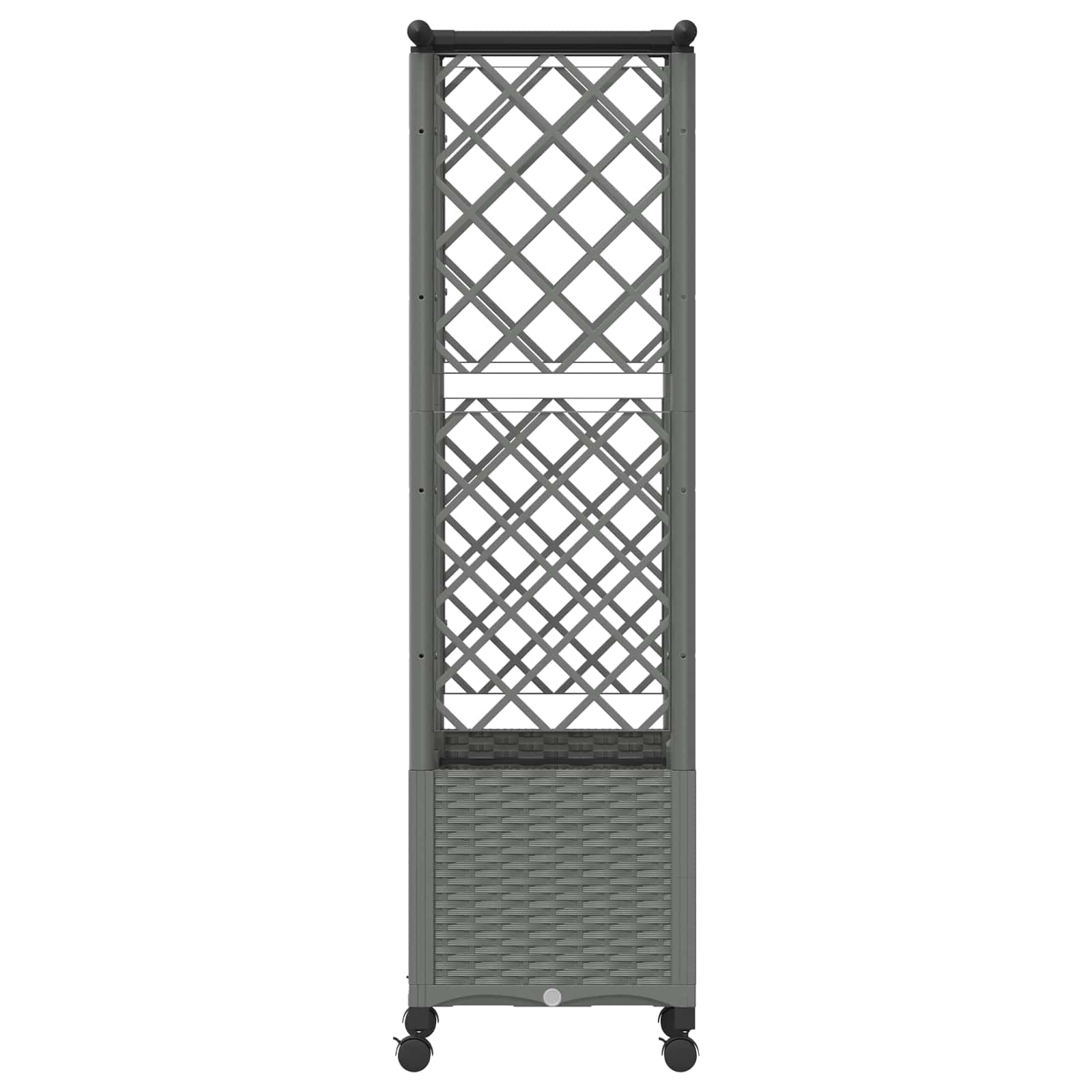 Verhoogd Bed met Trellis en Dak Lichtgrijs 124 x 40 x 142 cm PP image 4