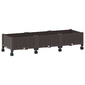 vidaXL Aiakast v&auml;hemalt ratastega Pruun 120 x 40 x 29 cm PP