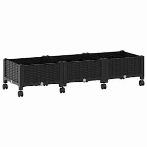 vidaXL Aiakast v&auml;hemalt ratastega Must 120 x 40 x 29 cm PP