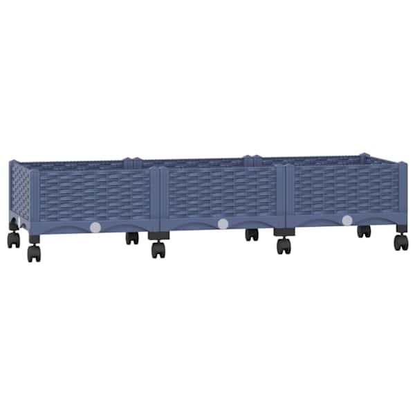 vidaXL Aiakast v&auml;hemalt ratastega Sinine Hall 120 x 40 x 33 cm PP