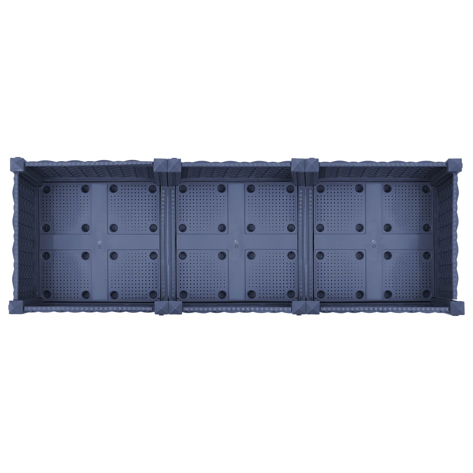 Vrtni cvetlični lonček s kolesi Modro sivo 120 x 40 x 33 cm PP - slika 5