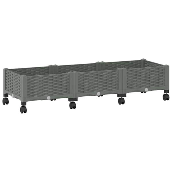 vidaXL Aiakast v&auml;hemalt ratastega Helehall 120 x 40 x 33 cm PP