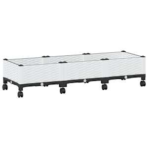 vidaXL Aiakast v&auml;hemalt ratastega Valge 120 x 40 x 33 cm PP