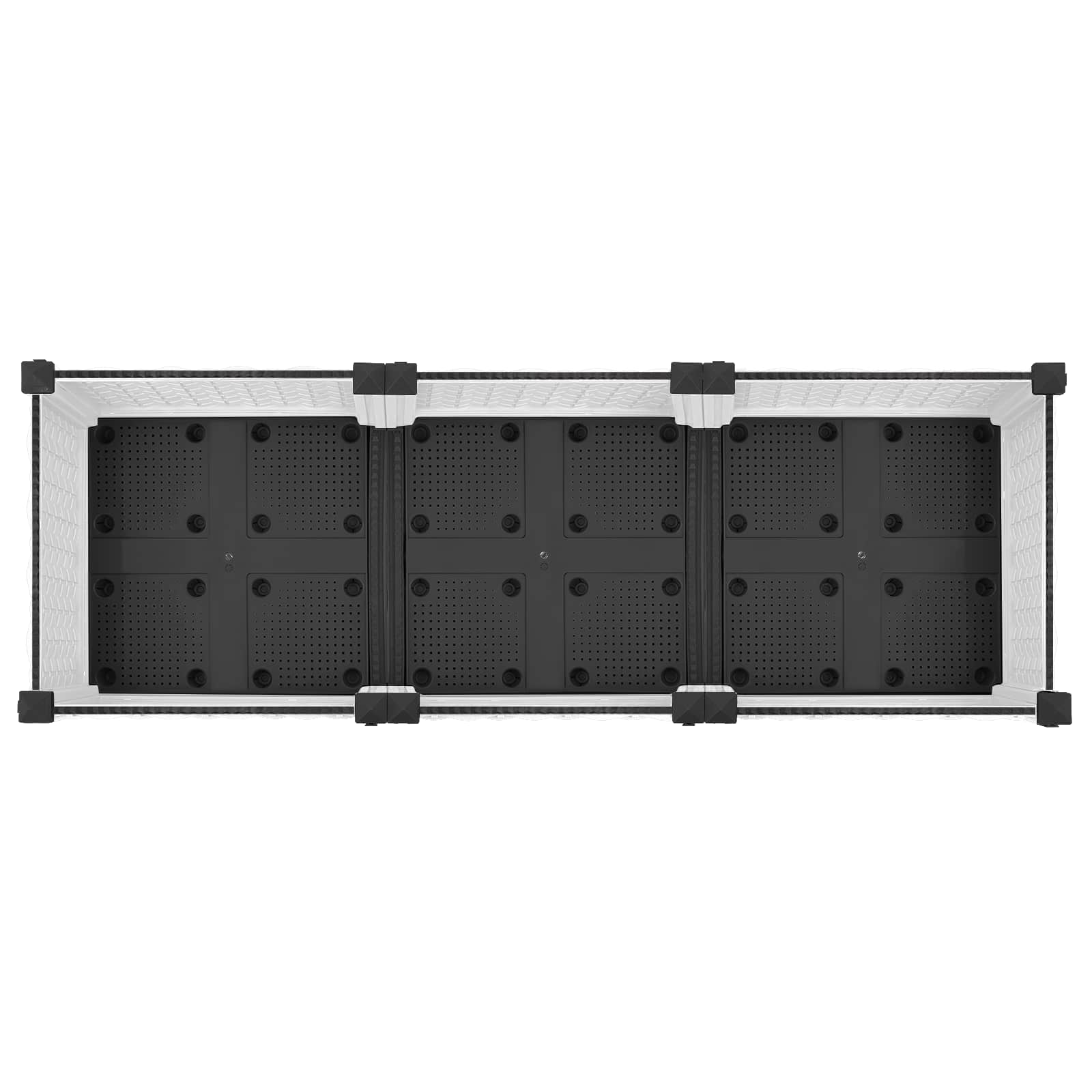 Vrtni cvetlični lonček s kolesi Bela 120 x 40 x 33 cm PP - slika 5