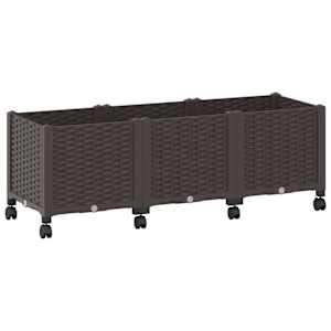 vidaXL Aiakast v&auml;hemalt ratastega Pruun 120 x 40 x 44 cm PP