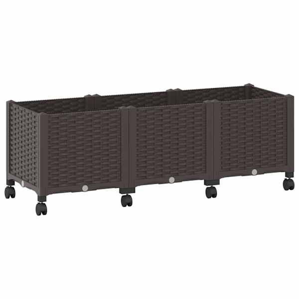 vidaXL Aiakast v&auml;hemalt ratastega Pruun 120 x 40 x 44 cm PP