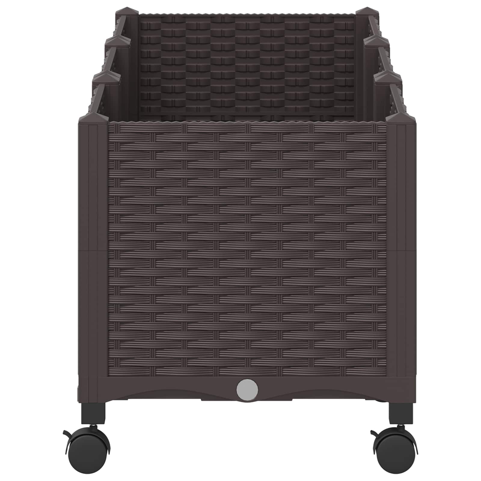 Vrtni cvetlični lonček s kolesi Rjava 120 x 40 x 44 cm PP - slika 4