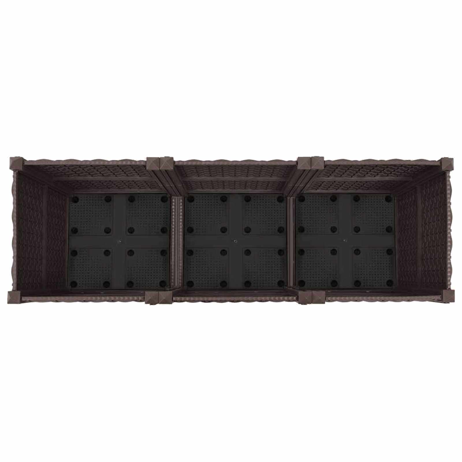 Vrtni cvetlični lonček s kolesi Rjava 120 x 40 x 44 cm PP - slika 5
