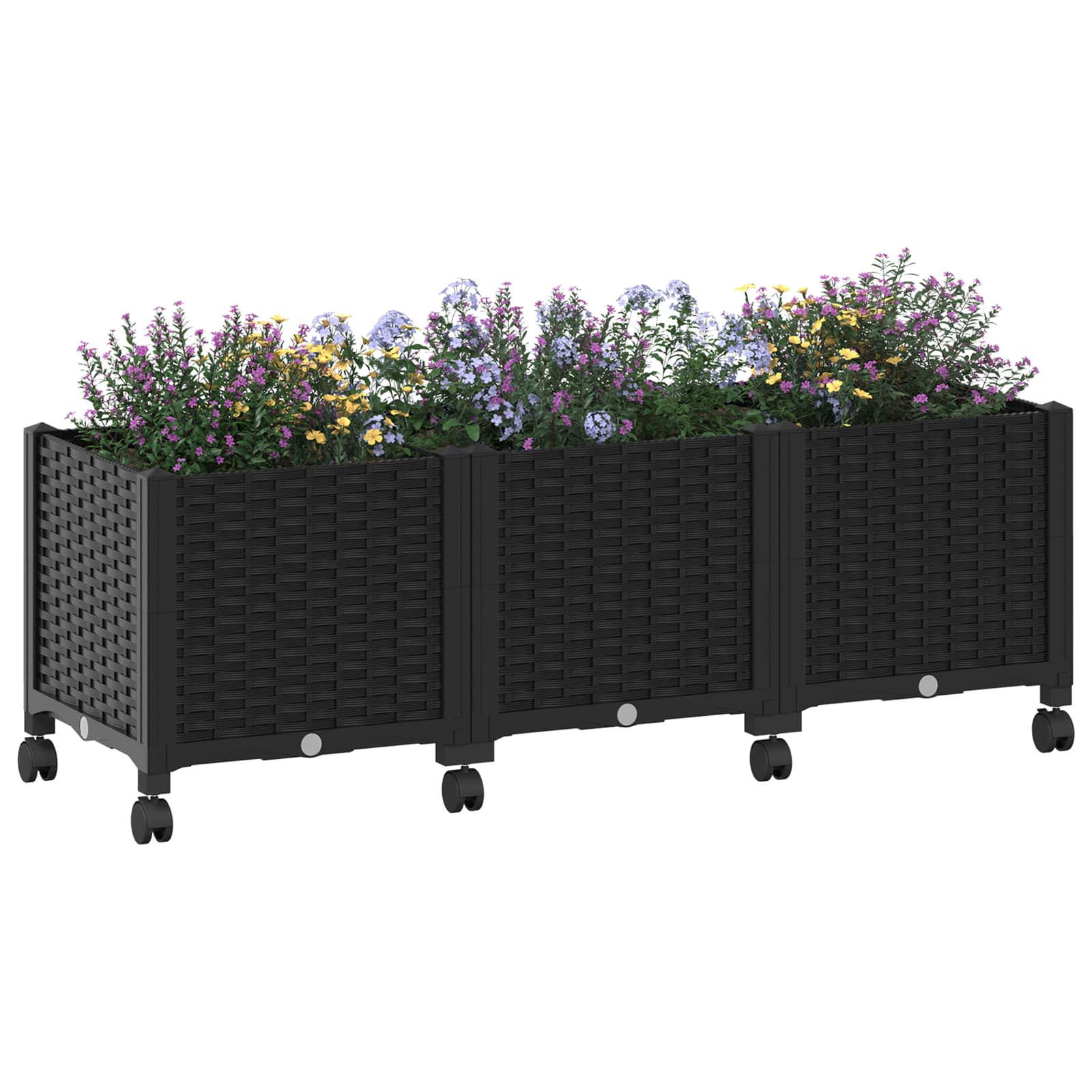 Tuinschaal met wielen Zwart 120 x 40 x 44 cm PP image 3