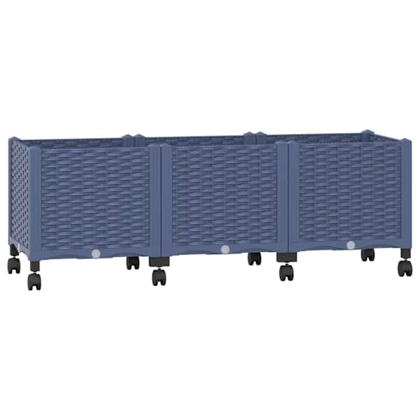 vidaXL Aiakast v&auml;hemalt ratastega Sinine Hall 120 x 40 x 48 cm PP