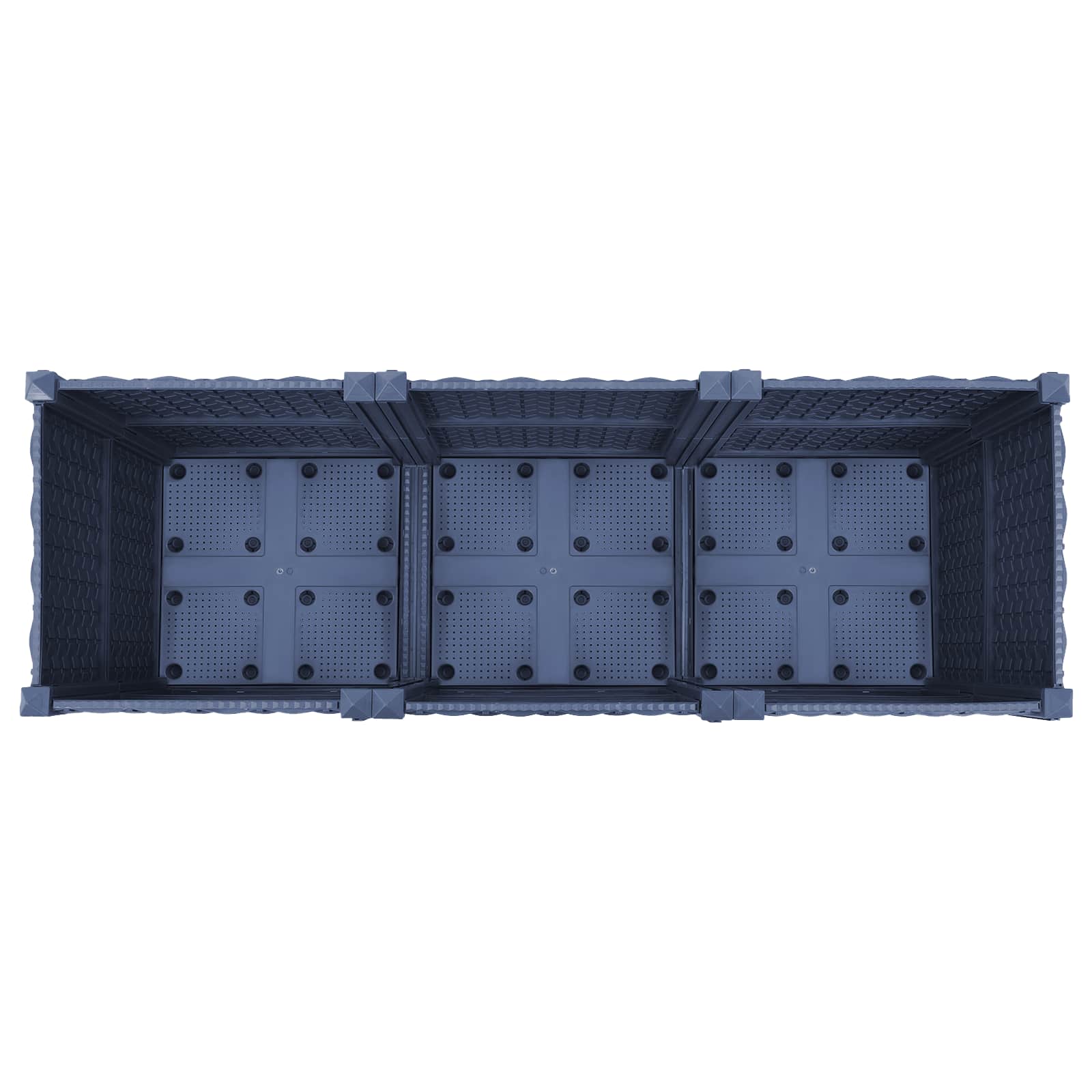 Vrtni cvetlični lonček s kolesi Modro sivo 120 x 40 x 48 cm PP - slika 5