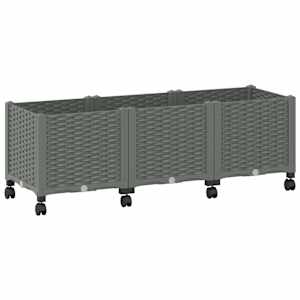 vidaXL Aiakast v&auml;hemalt ratastega Helehall 120 x 40 x 48 cm PP