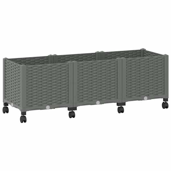 vidaXL Aiakast v&auml;hemalt ratastega Helehall 120 x 40 x 48 cm PP
