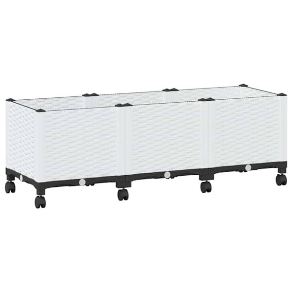 vidaXL Aiakast v&auml;hemalt ratastega Valge 120 x 40 x 48 cm PP