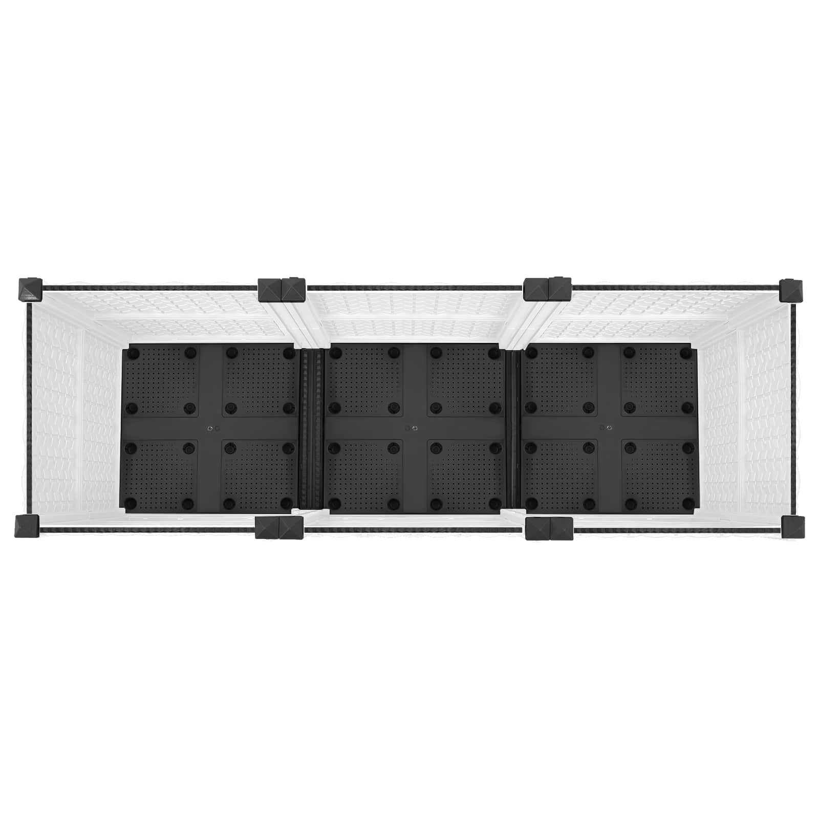 Vrtni cvetlični lonček s kolesi Bela 120 x 40 x 48 cm PP - slika 5