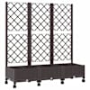 vidaXL Aia istutuskast trellise ja ratastega Pruun 120 x 40 x 131,5 cm