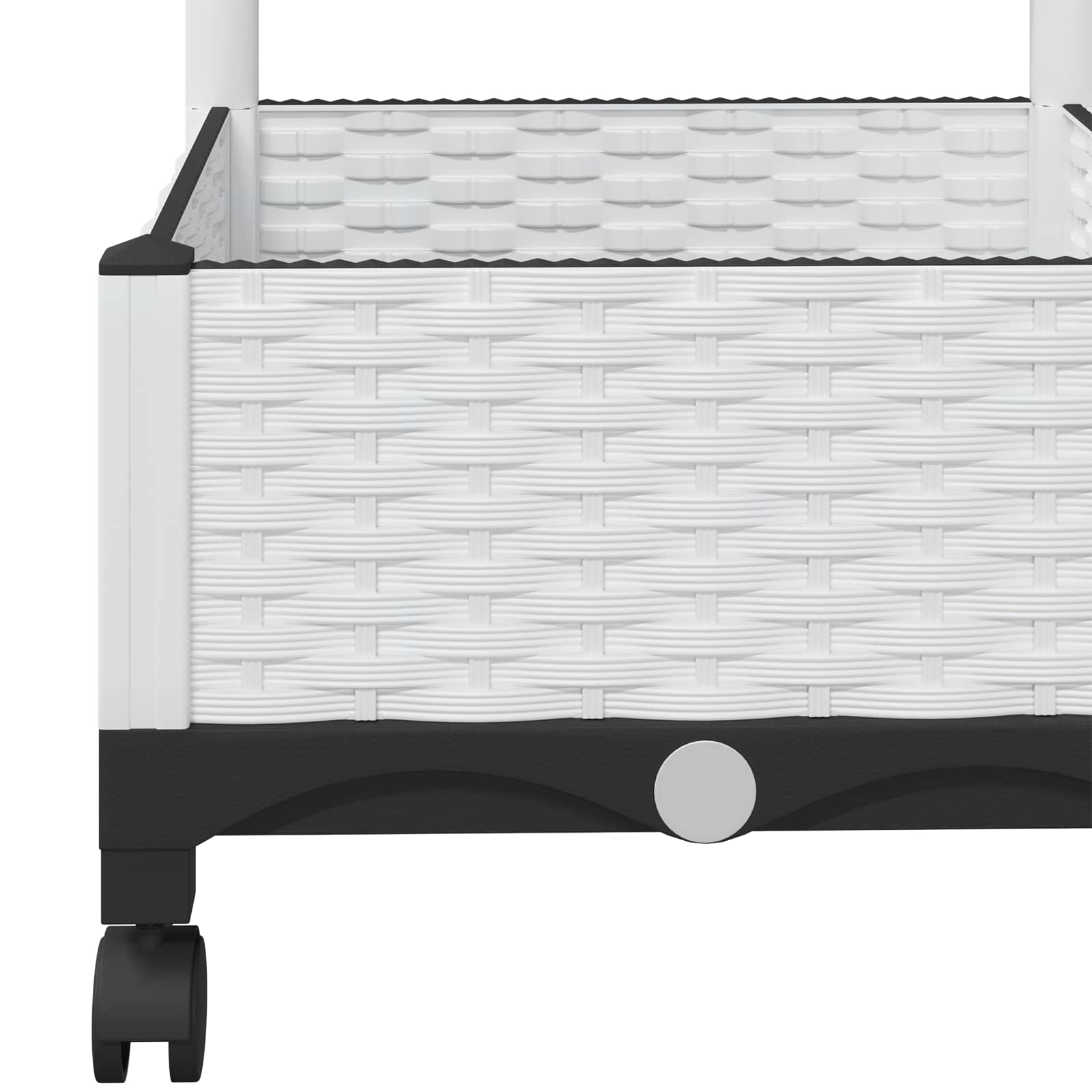 Vrtni sadilnik s srežnikom in kolesi Bela 120 x 40 x 131,5 cm - slika 6