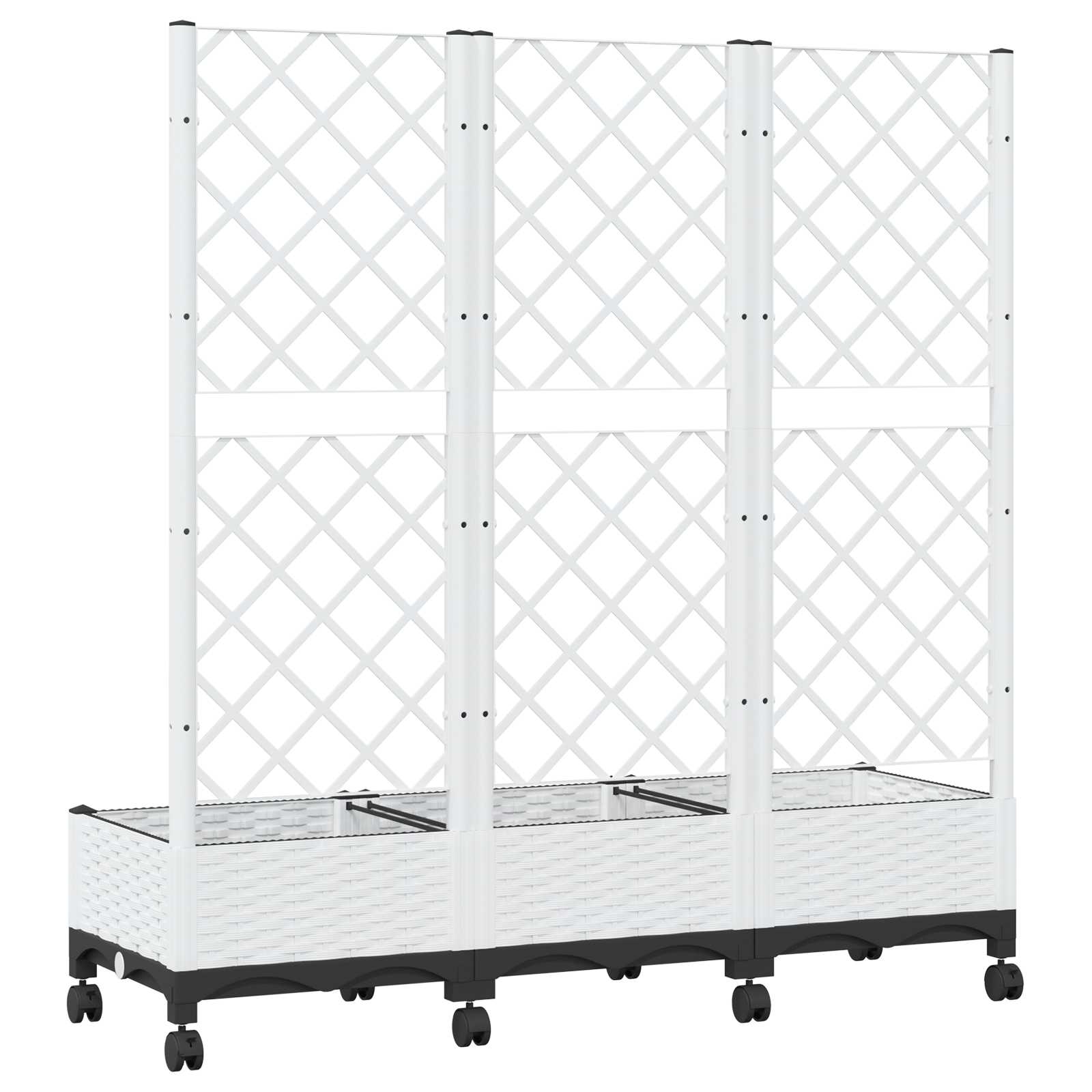 Vrtni sadilnik s srežnikom in kolesi Bela 120 x 40 x 131,5 cm - slika 5