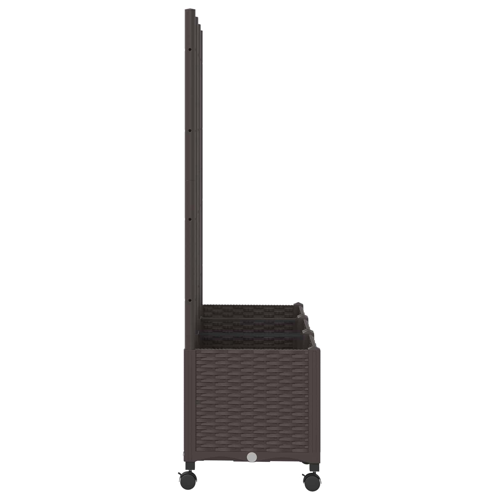 Vrtni sadilnik s srežnikom in kolesi Rjava 120 x 40 x 146 cm PP - slika 4
