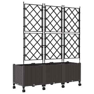 Zahradní truhlík s treláží a koly 3 ks Hnědá 120 x 40 x 149 cm - obrázek 4
