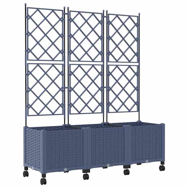 vidaXL Aia istutuskast trellise ja ratastega 3 tk Hall PP