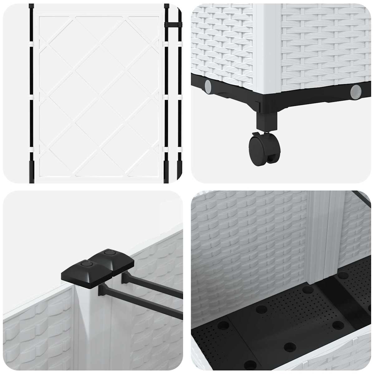 Haveplantekasse med espalier og hjul 3 stk. PP - Billede 5