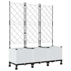 Zahradní truhlík s treláží a koly 3 ks Bílá 120 x 40 x 149 cm - obrázek 2