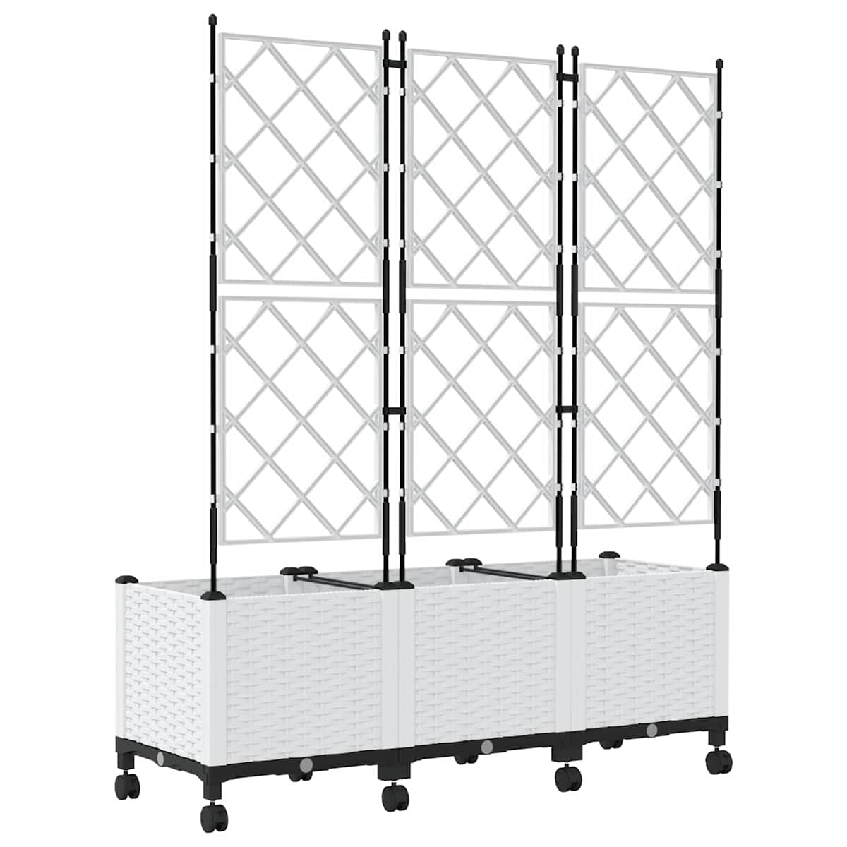 Haveplantekasse med espalier og hjul 3 stk. PP - Billede 4