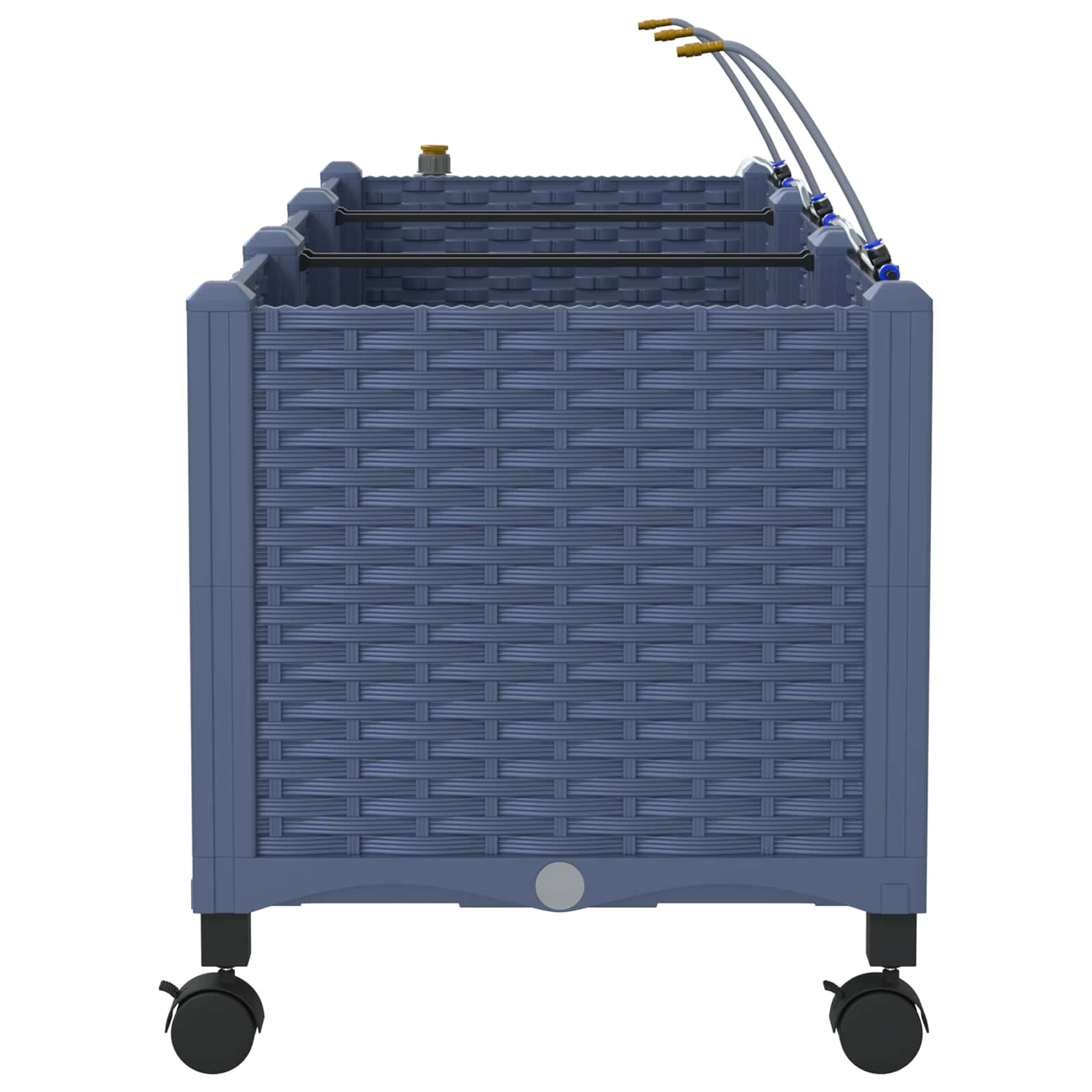 Tuin Pot met Irrigatie en Wielen 3 st Grijs 120 x 40 x 43,5 cm image 3