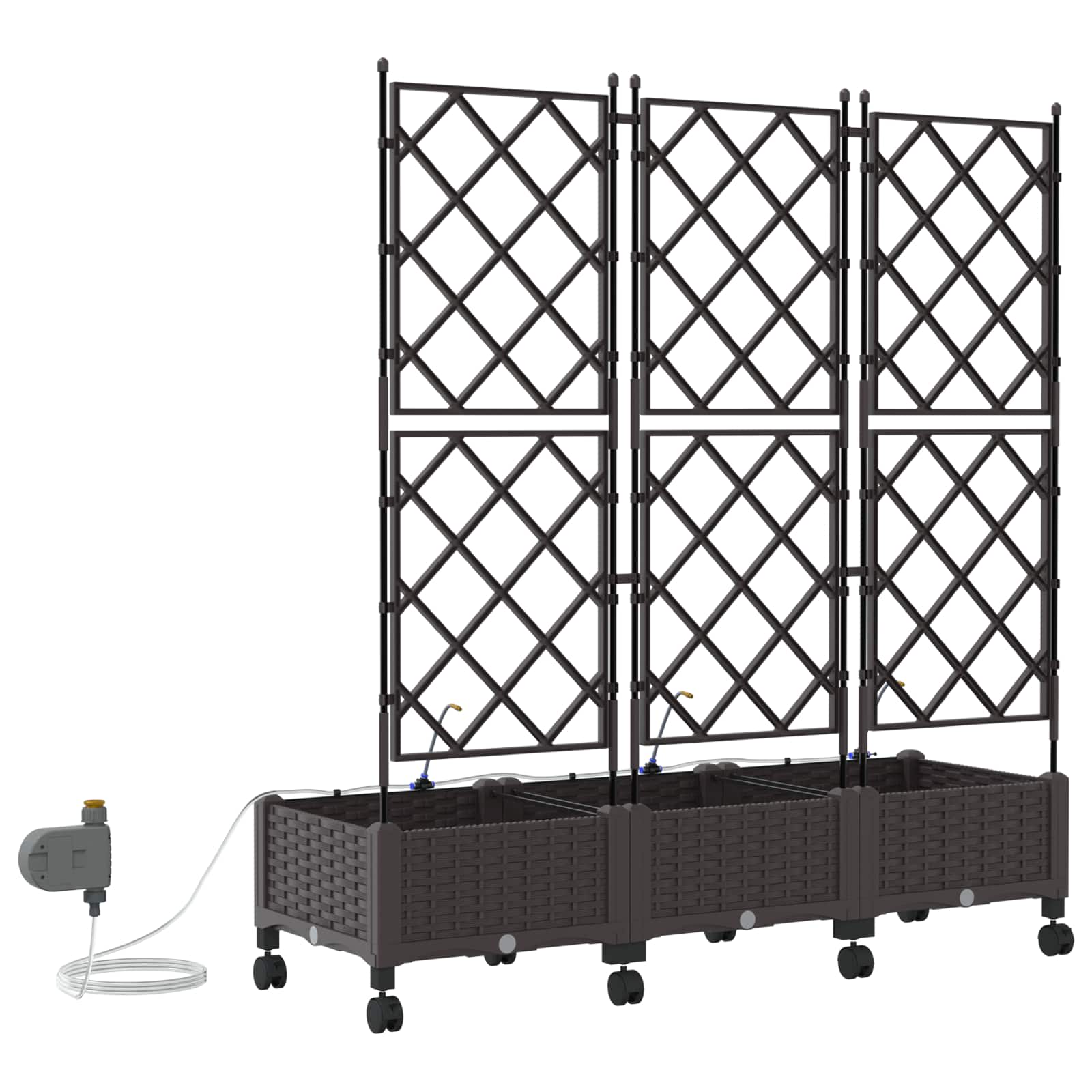 Tuin Pot met Irrigatie en Wielen 3 st Bruin 120 x 40 x 132 cm image 4
