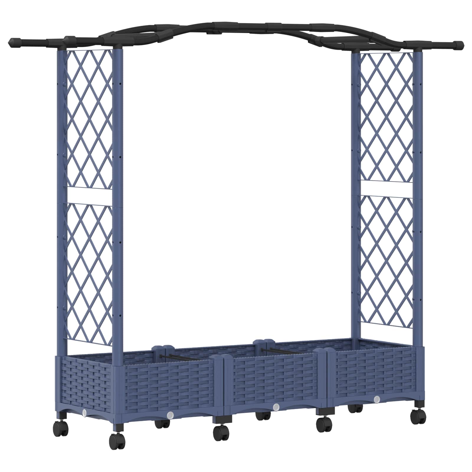 vidaXL Vyvýšený záhon s mriežkou a strechou Sivá 169 x 40 x 129 cm PP