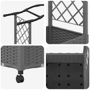 Vyvýšený záhon s treláží a střechou Světle šedá PP - obrázek 6